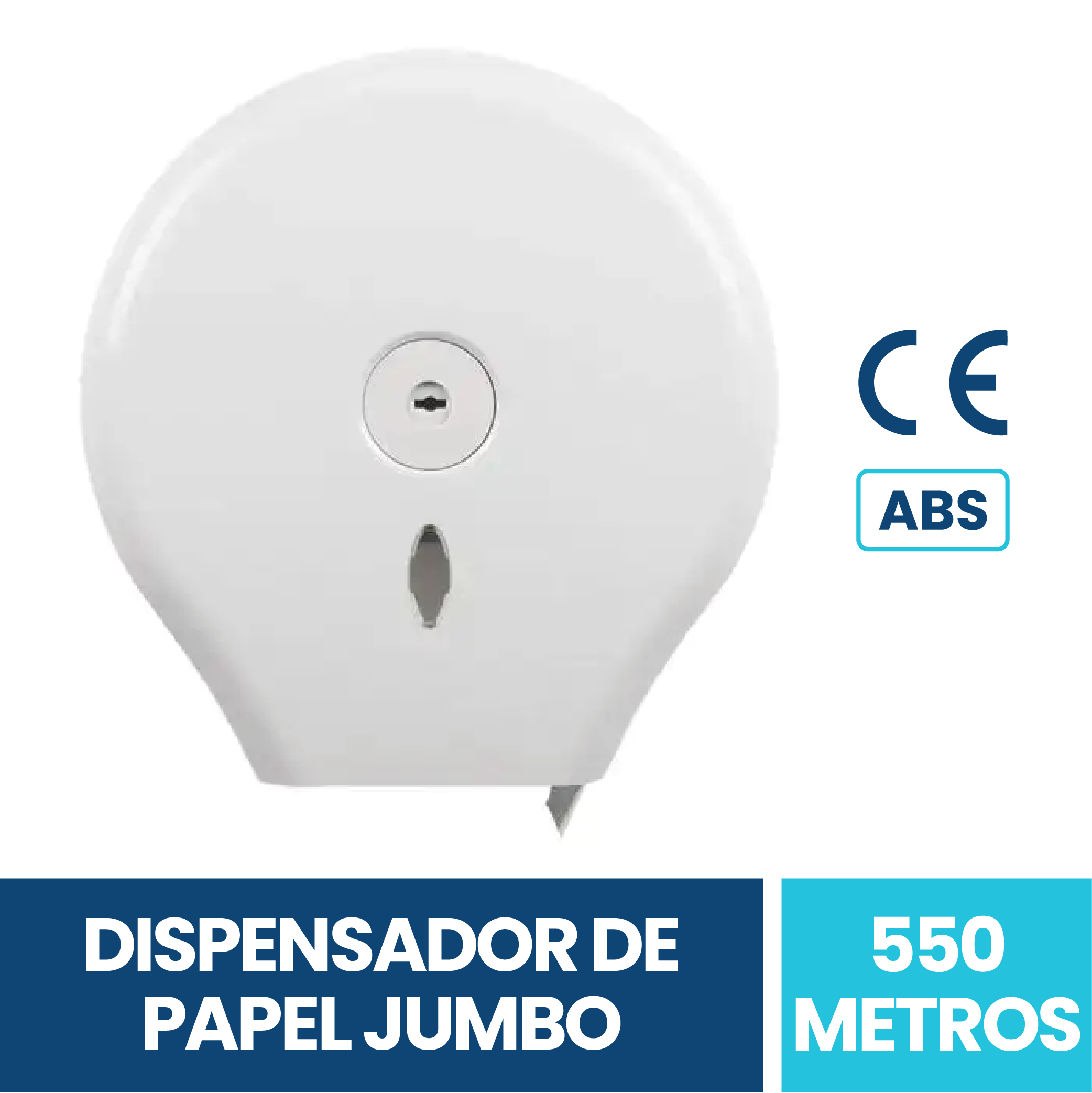 Dispensador de Papel Higiénico Jumbo para Baño Plástico ABS de Pared 550 m – EXORIAM