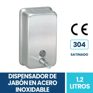Venta Dispensador Acero Inoxidable 1.2L Garantía 1 Año Lima, Dispensador de Jabón Gran Capacidad 1200ml Hospitalario Certificado, Cotización Dispensador de Pared Inoxidable 1.2 Litros para Restaurantes