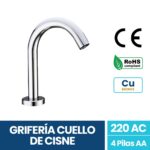 Grifería Con Sensor Automático Cuello De Cisne Bronce Cromado Exoriam 16.4cm X 5cm X11.5cm