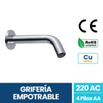 Grifería Con Sensor Automático Empotrable A Pared Bronce Cromado Exoriam 21.6cm X 6.4cm X 2.8cm Ø