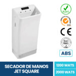Secador De Manos Jet Square Plastico Abs Exoriam 64.9cm X 30cm X 19.4 Cm Peso 8.6 Kg