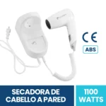 Secadora De Cabello Para Hotel A3 Estirable Plástico Abs Exoriam 1100w