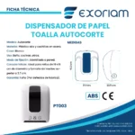 Dispensador De Papel Toalla Autocorte Plástico Abs Exoriam 41.2cm X 31.1cm X 22.5cm - Imagen 3