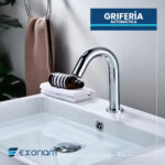 Grifería Con Sensor Automático Cuello De Cisne Bronce Cromado Exoriam 16.4cm X 5cm X11.5cm - Imagen 3