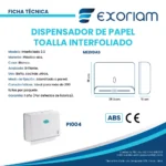 Dispensador De Papel Interfoliado Abs Exoriam 2.0 20.5cm X 27.5cm X 10cm - Imagen 3