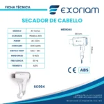 Secadora De Cabello A4 Vortex Plástico Abs Exoriam 1600w - Imagen 3