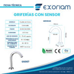 Grifería Con Sensor Automático Cuello De Cisne Bronce Cromado Exoriam 16.4cm X 5cm X11.5cm - Imagen 4