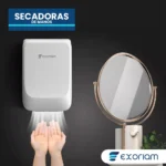 Secador De Manos Slim Turbo Acero Inoxidable Exoriam 25.60cm X 17.45cm X 11cm Peso 2 Kg - Imagen 4