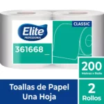 Papel Toalla Jumbo Elite Classic 2 Rollos X 200m