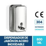 Dispensador De Jabón En Acero Inoxidable De 800ml Exoriam18cm x 10.2cm x 6cm