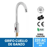 Grifería Con Sensor Automático Cuello De Ganso Bronce Cromado Exoriam 34cm X 20cm X 5.5cm