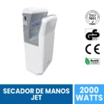 Secador De Manos Jet Plastico Abs Exoriam 68.5cm X 29cm X 22cm Peso 8.6 Kg