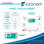 Papel Toalla Jumbo Elite Classic 2 Rollos X 200m - Imagen 3