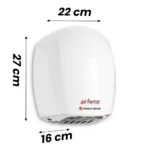 Secador De Manos Airforce J4 Aluminio World Dryer 27cm X 22cm X 16cm Peso 3.9 Kg - Imagen 3