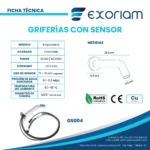 Grifería Con Sensor Automático Empotrable A Pared Bronce Cromado Exoriam 21.6cm X 6.4cm X 2.8cm Ø - Imagen 4