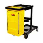 Carro De Limpieza Multifuncional Porta Elementos Plástico Abs Negro Rubbermaid 97cm X 55.20cm X 116.8cm
