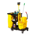 Carro De Limpieza Multifuncional Porta Elementos Plástico Abs Negro Rubbermaid 97cm X 55.20cm X 116.8cm - Imagen 2
