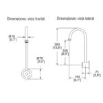 Grifería Con Sensor Tv-203 Laton Cromado Helvex 35cm X 15.4cm X 7cm - Imagen 2