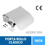 Porta Rollo Clásico Acero Inoxidable Exoriam 11.5cm X 13.5cm X 5.2cm