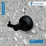 Perchero De Pared Acero Inoxidable Doble Gancho Negro Mate Exoriam - Imagen 3