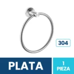 Toallero De Mano Circular En Acero Inoxidable Exoriam - Plata Cepillado (16cm X 16cm)