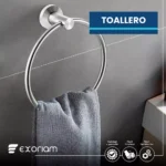 Toallero De Mano Circular En Acero Inoxidable Exoriam - Cromado (16cm X 16cm) - Imagen 3