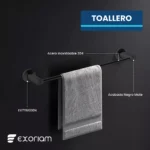 Toallero Barra Acero Inoxidable Exoriam 5cm X 60cm X 6cm - Imagen 4