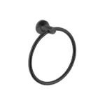 Toallero De Mano Circular En Acero Inoxidable Exoriam - Negro Mate (16cm X 16cm) - Imagen 2