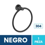 Toallero De Mano Circular En Acero Inoxidable Exoriam - Negro Mate (16cm X 16cm)