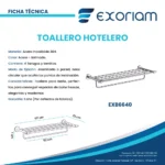 Toallero Hotelero De Acero Inoxidable Exoriam 7cm X 60cm X 22cm - Imagen 4