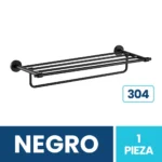 Toallero Hotelero De Acero Inoxidable Negro Mate Exoriam 7cm X 60cm X 22cm