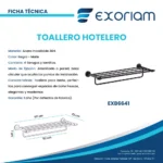 Toallero Hotelero De Acero Inoxidable Negro Mate Exoriam 7cm X 60cm X 22cm - Imagen 4