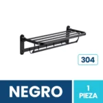 Toallero Hotelero De Acero Inoxidable Negro Mate Exoriam 18cm X 60cm X 26cm