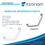 Barra De Seguridad Curva Satinado Acero Inoxidable Exoriam De 50cm - Imagen 4