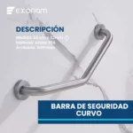 Barra De Seguridad Curva Satinado Acero Inoxidable Exoriam De 50cm - Imagen 3
