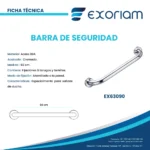Barra De Seguridad Acero Inoxidable Brillante Exoriam De 90cm - Imagen 4