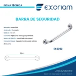 Barra De Seguridad Acero Inoxidable Brillante Exoriam De 50cm - Imagen 3