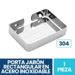 Porta Jabonera Rectangular En Acero Inoxidable Exoriam 2.5cm X 13cm X 9.5cm