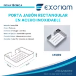 Porta Jabonera Rectangular En Acero Inoxidable Exoriam 2.5cm X 13cm X 9.5cm - Imagen 4