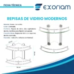 Repisa Moderno Para Baño Cromado 2 Pisos De 29cm X 34cm X 23cm - Imagen 2