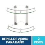 Repisa Moderno Para Baño Cromado 2 Pisos De 29cm X 34cm X 23cm