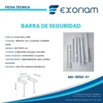 Barra de Seguridad Dual Pared y Piso Antideslizante Fotoluminiscente Acero Inoxidable 304 Recubierto con ABS Exoriam 90cm x 70cm x 60cm 35mm - Imagen 3