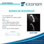 Barra de Seguridad Recta Antideslizante Fotoluminiscente Acero Inoxidable 304 Recubierto con ABS Exoriam 30cm 35mm - Imagen 3