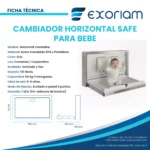 Cambiador De Bebé Plegable Horizontal En Acero Inoxidable 304 Exoriam 52cm X 90.5cm X 49.5cm - Imagen 3