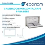 Cambiador De Bebé Empotrable Horizontal En Acero Inoxidable 304 Exoriam 58cm X 94cm X 49.5cm - Imagen 3