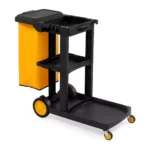 Carro De Limpieza Multi Funcional Porta Elementos Plástico Abs Negro Exoriam  97cm X 49cm X 114cm - Imagen 2