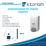 Dispensador de Jabón en Plástico Abs de 1000ML EXORIAM Ford 23.3cm X 11.2cm X 12cm - Imagen 3
