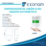 Dispensador De Jabón Con Sensor Automático Moderno Plástico Abs Exoriam 19.5cm X 11cm X 8cm - Imagen 3