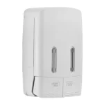 Dispensador De Jabón Doble Manual Dual Curvo Blanco 500ml Plástico ABS Exoriam 23.5cm x 15.2cm x 8.5cm - Imagen 2