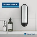 Dispensador De Jabón Manual Curvo Black 350ml Plástico ABS Exoriam 21cm x 6.5cm x 7.6cm - Imagen 4